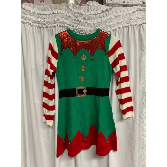 New Directions Petite Elf Christmas Sweater Dress – Size PS (Petite Small - Picture 2 of 6